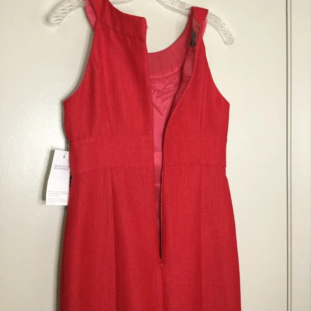 Muse Red Embellished Collar Sleeveless Dress - Picture 10 of 11